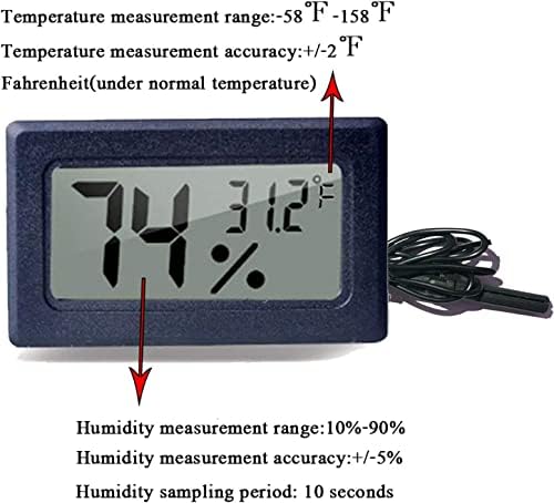 2 Pacote Mini Higrômetro Termômetro Medidor com ProbE de umidade Interior Medidor de temperatura LCD Display Fahrenheit