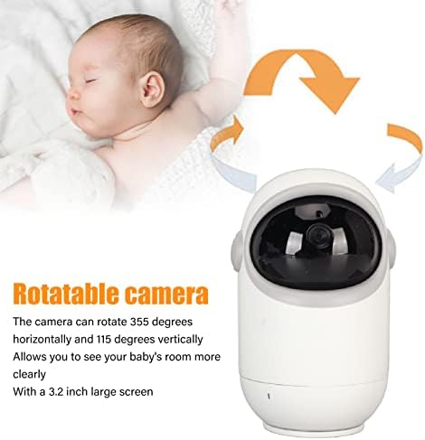Monitor de bebê, construído em 8 nádegas de nádegas de 3,2 polegadas Monitoramento de temperatura LCD VIDEME VÍDEO BABY MONITOR 100-240V para viajar para idosos