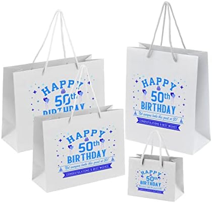 Roupas arrumadas BAG ROUS DE 50º Aniversário Sacos de Presente - Papel Branco com Cortos - Saco de Presente Pequeno e Eco - Parece