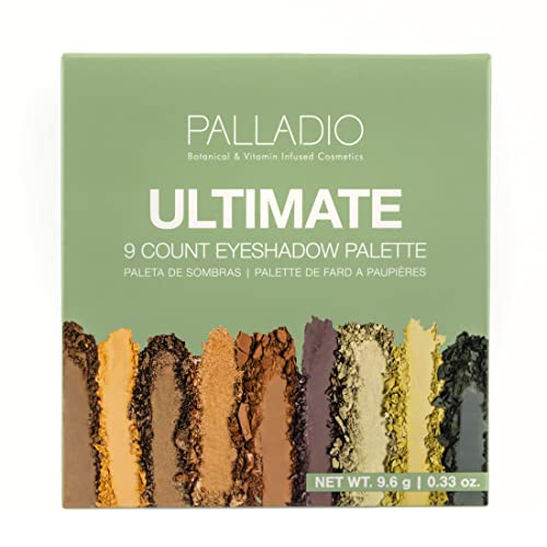 Paleta Palladio Ultimate 9-Count Eyeshadow, fórmula sem talco, tons altos pigmentados em uma mistura de acabamentos foscos e