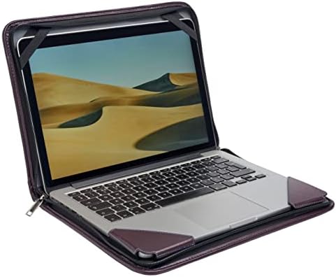 Broonel Purple Leather Laptop Messenger Case - Compatível com HP Stream 11 -AK0502SA 11.6inch laptop