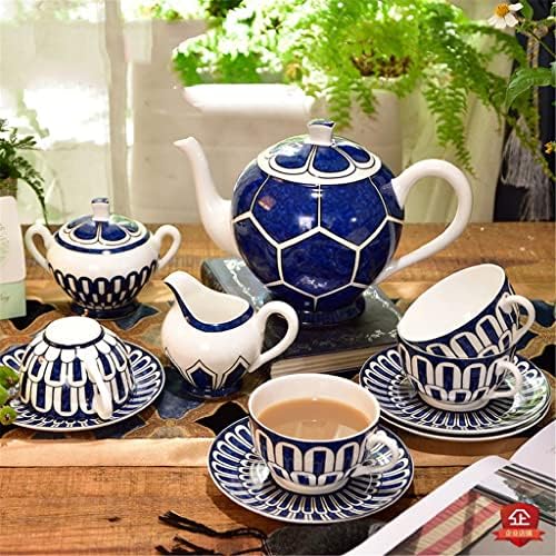 ZLXDP Tarde Tea Tea Conjunto de café Conjunto de chá de porcelana Conjunto de chá de chaleira Creme de açúcar tuas