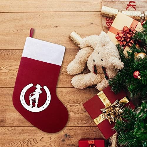 Meias de Natal de Horseshoe de Cowgirl