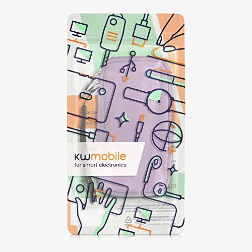 Kwmobile Neoprene Tamanho da bolsa xxl - 7 - Saco móvel de capa celular universal com zíper, pulseira - lavanda