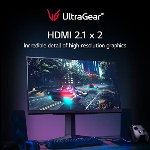 LG Ultragear UHD Monitor de jogos de 32 polegadas 32GQ950-B, Nano IPS 1MS com ATW, VESA DisplayHDR 1000, Nvidia G-Sync e AMD Freesync, 144Hz, Black