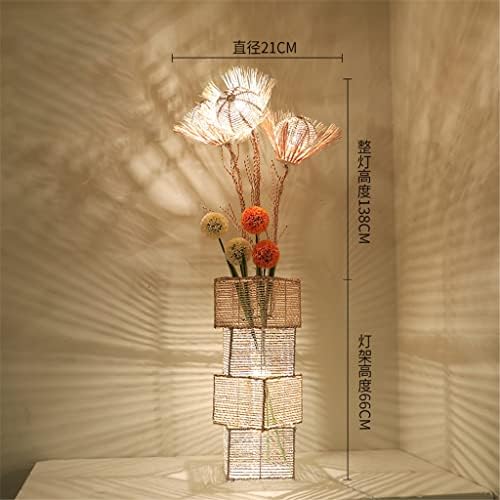 Lâmpada de piso de vime de Walnuta Chinesa B & B Room de chá criativo Sala de estar Lâmpada Lâmpada de cabeceira Lâmpada