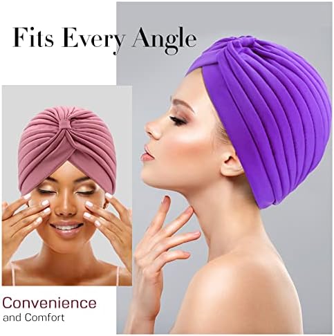 30 PCS Turbans Stretch para mulheres Africanas Cabeça de cabeça envolve o nó de flor Flor Hair Turbano Feio de Turbano Enrolada para