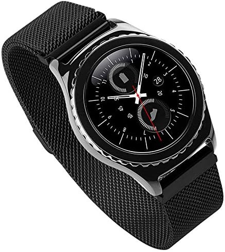 Migzoe 22mm Watch Bands compatíveis com Samsung Galaxy Watch 3 45mm/ Galaxy Watch 46mm/ Gear S3 Banda clássica de fronteira, 22mm de largura de malha de malha de aço inoxidável