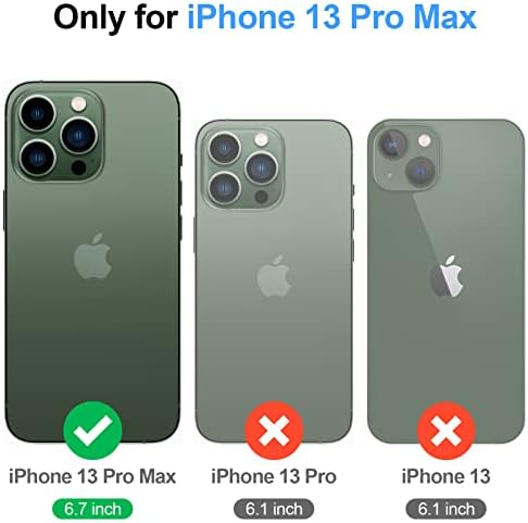 OQQE Compatível para iPhone 13 Pro Max 6.7 5G Caixa de carteira [bloqueio RFID] Crédito de fólio de couro genuíno Crédito