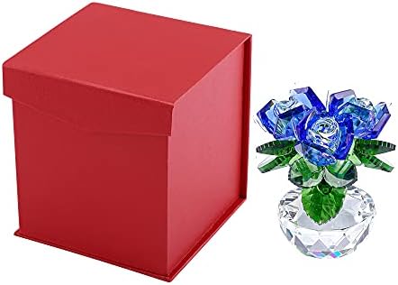 Crystaletars Crystal Rose Flower Bely Buquet Rose Bouquet Crystal Rose Collectible Glass Fort para decoração para a mamãe
