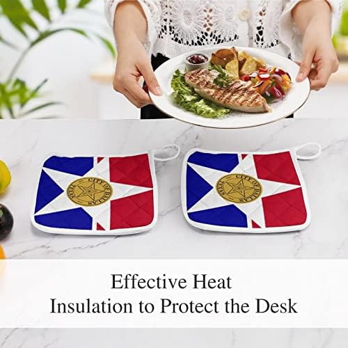 Suportes de panela de bandeira de Dallas 8x8 PADs quentes resistentes ao calor Proteção de desktop para cozinhar