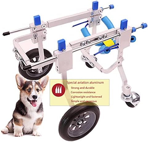 Cadeira de rodas de cachorro ajustável 4 rodas de cachorro carrinho de animais goras de exercício assistido por caminhada