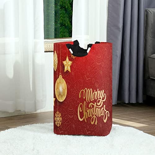 Kigai Christmas Snowflakes Rapazina cesto de lavanderia à prova d'água Cesta de roupas sujas de roupas sujas para banheiro, quarto,