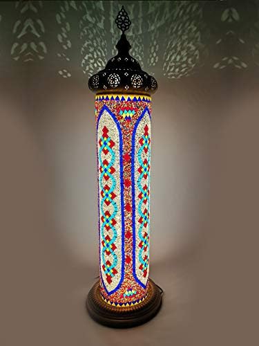 EfFAK LUZES SUDAMLASIBAZAAR - Lâmpadas de mosaico 57,5 ​​', lâmpada marroquino turca, lâmpada de piso em mosaico, decoração