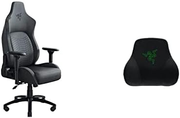 Cadeira de jogos para PC Razer Iskur, padrão, tecido cinza escuro e almofada de cabeça, preto