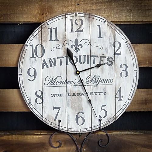 REDOR RELONCY Relógio - Letas antigas francesas do Studior12 - Paint DIY Wood Clocks - Pequeno a extra grande - para decoração