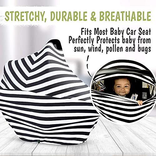 Keababies Baby Hairbrush e Baby Carseat Canopy Pacote - Tampa versátil de enfermagem para amamentação e cobertura do assento do