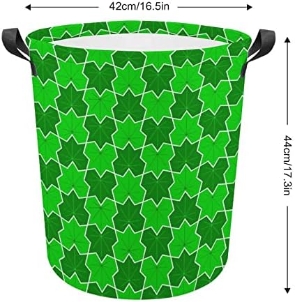 Maple Leaf Clover Lavanderia dobrável cesto de roupa cesto de lavanderia com alças de lavagem Bin Saco de roupas sujas para dormitório da faculdade, família