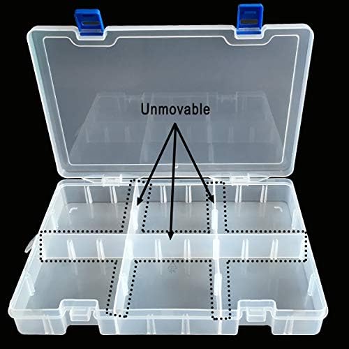 Caixa de compartimento de plástico de qualsen com divisores ajustáveis ​​Artesanato Organizador Recipientes de armazenamento