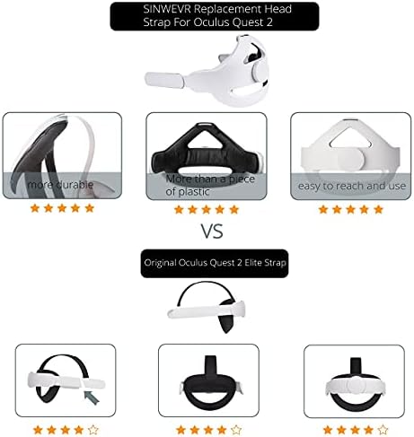 Correia de cabeça ajustável compatível com o fone de ouvido do Quest 2 VR