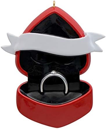 Estamos engajados Ornamento de Natal 2022 - Ornamento de anel de noivado - anúncio do casal de casamentos - Decoração de árvore de Natal Polyresin Durável