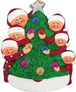 Família de árvore de decoração personalizada de 6 ornamentos de Natal Presente 2022 - Infantil infantil netos, netos, amigos, amigos