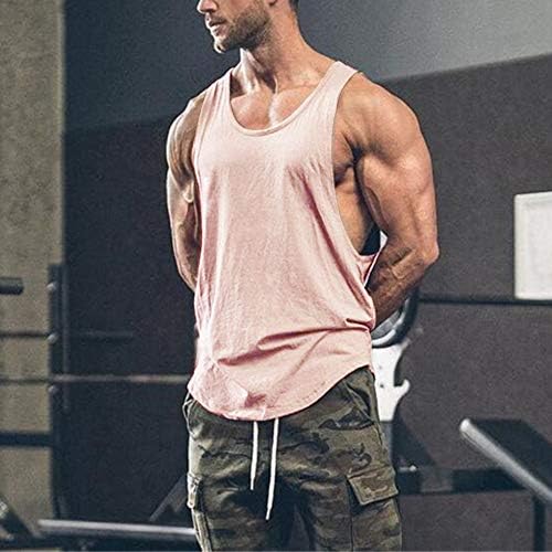 Muscle Tank T-shirt Singlet Vest Cisão de Bodybuilding Masculino Ginásio Sem Madeir