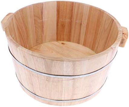 Iolmng Bacia de banheira de pé de madeira maciça para banho de pé, massagem spa sauna molhar a banheira de banheiro de pé de madeira 40cm/15,4 polegadas