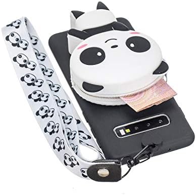 Girlyard para Samsung Galaxy S10 Plus Silicone Case com capa de suporte de carteira com zíper de desenho animado 3D e capa de telefone