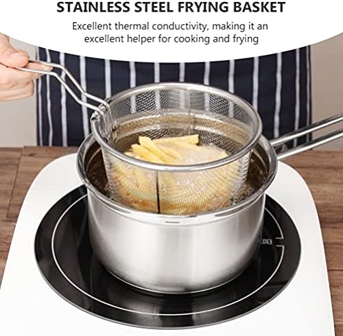 Sherchpry 2pcs Air Fry Basket para forno redondo frigoríssimo cesto, cesta de frigideiras em aço inoxidável, cesta frita