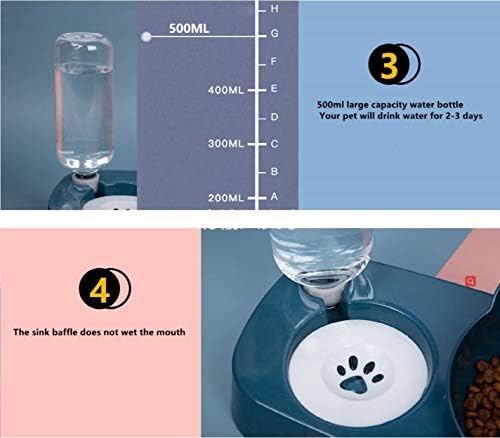 Gravity Water and Food Bowl para gatos e cães, tigela de alimentação de animais de estimação elevada para gatos e cães pequenos