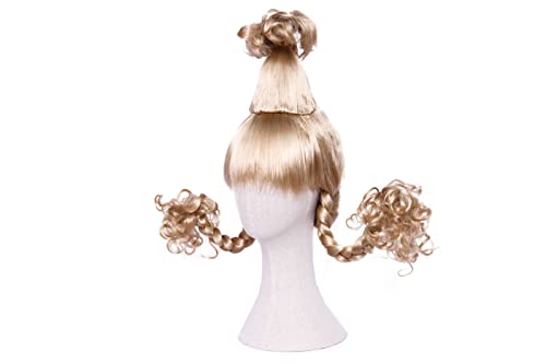 Roleplar Womens ou Girls Blonde Braids Wigs Christmas Big Ponytail Wigs Cosutme Funny Wigs