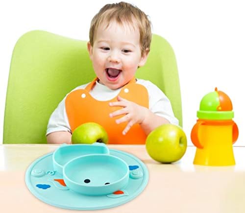 Placa Qshare Toddler, placas de bebê portáteis para crianças e crianças, placas de sucção fortes sem BPA para crianças