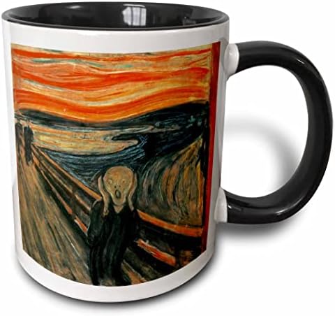 3drose Mug_60716_1 The Scream Painting by Edvard Munch Caneca de cerâmica, 11 oz, multicolor