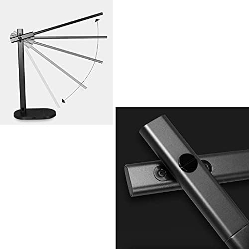 - Lâmpada de mesa Lâmpada de proteção contra a mesa de mesa Ferro preto LED Ajuste dobrável Toque 3 Luz 6 Arquivo Dimning