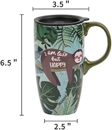 Presente de caneca de café em cerâmica de Dusvally para casa e escritório, 2 pacote 17oz. Porcelana Latte Viagem Copos com tampa