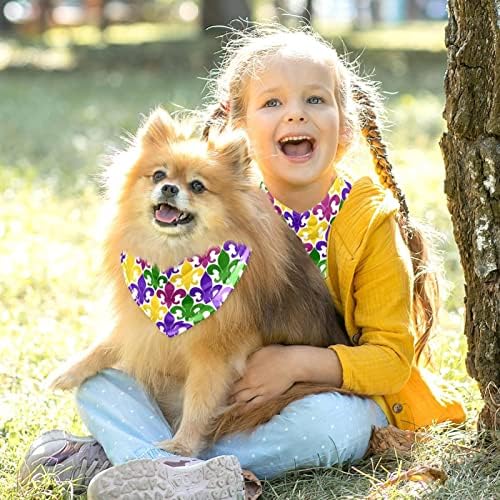 2 pacote de cachorro bandana fleur de lis padrão sem costura menino menino de gorabro de estimação cachorro cachorro lenço