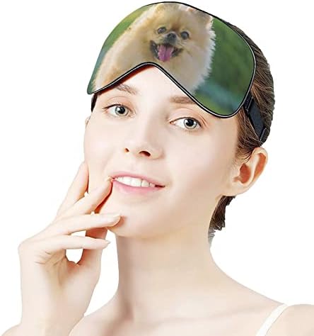 Funnystar Filhotes fofos Pomerânia Máscara de sono macia capa para os olhos para dormir blocos perfeitos leves com