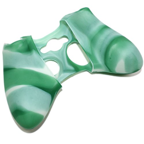 Traitonline de alta qualidade Premium Super GRIP GLOW Flexível Silicone Protetive Skin Case Case para Xbox 360 Remote Controller Green e White