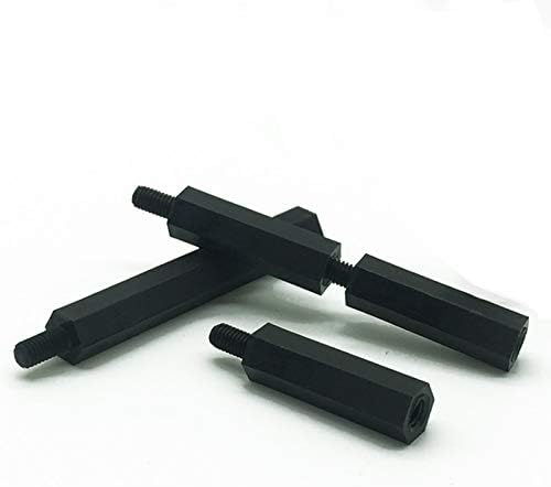 Parafuso 30/20/10pcs m3l+rosca de 6mm parafuso preto parafuso de plástico para placa -mãe PCB Staneff Staneff Spacer
