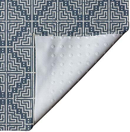 Toalha de tapete de ioga abstrata de Ambesonne, Ilustração de geometria antiga contínua de labirinto vintage Impressão da