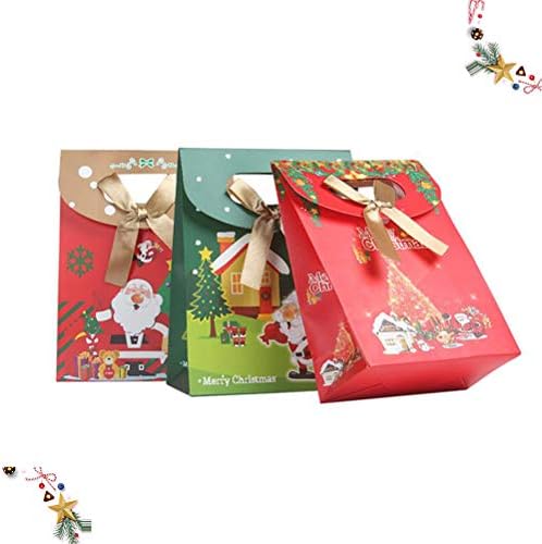 Upkoch 3pcs bolsa de papel capa de bolsa para embalagem bolsa de armazenamento contêiner de doce véspera de natal maçã
