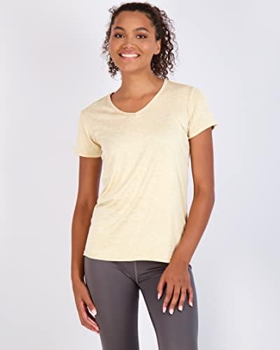 5 pacote: Mulher de manga curta Camiseta de moda ativa de decote em vingamento de umidade seca de umidade seca ioga Top
