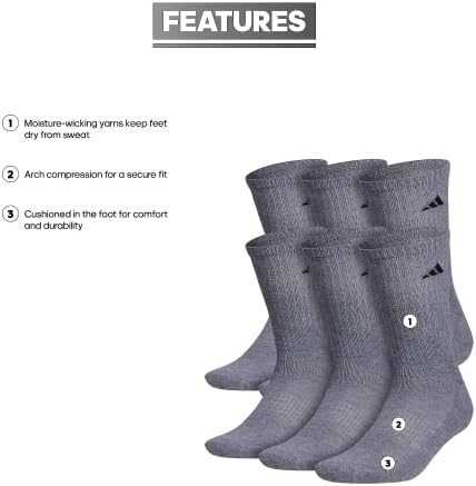 As meias da tripulação atlética masculina da Adidas com arco compressão para um ajuste seguro