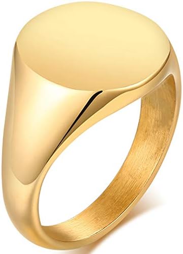 Jude Jewellers Aço inoxidável clássico simples Round Signet Style Pinky Declaração de casamento Promise Anniversary Ring