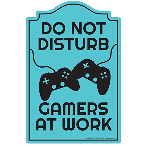 Gamers at Work Novelty Sign | Interno/externo | Decoração engraçada para garagens, salas de estar, quarto, escritórios