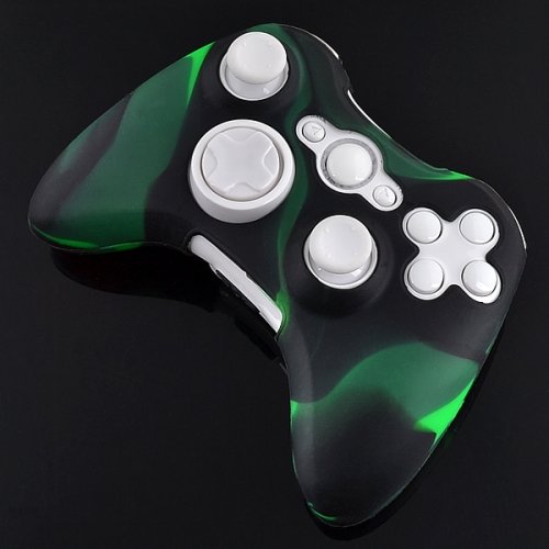 258SKINS® Silicone Case Skin for Xbox 360 Wireless Controller - Green Black