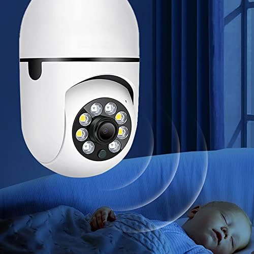Petyoung Lâmpada Segurança Câmera sem fio PTZ E27 360 graus Ver Segurança da casa Wi -Fi CAM Detecção de movimento de duas maneiras de áudio