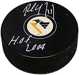 Paul Coffey assinou Pittsburgh Penguins Puck - Hof 2004 - Pucks autografados da NHL