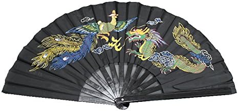 Jiaoguo Mascot Dragon Phoenix Kung Fu Tai Chi Artes Marciais 13 Costelas Fã de Bambu All Black